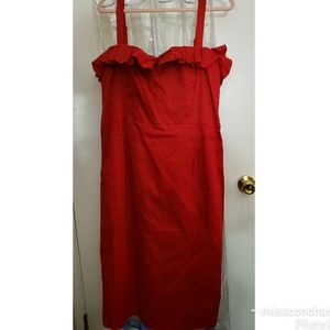 Collectif Cherry Red Ruffle Top Dress